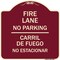 Signmission Fire Lane No Parking Carril De Fuege No Esta Conar Heavy-Gauge Alum Sign, 18" x 18", BU-1818-23981 A-DES-BU-1818-23981 - alternate 1